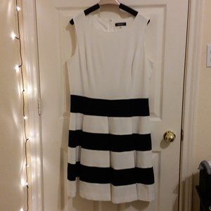 Nine West Black and White Stripped Dress